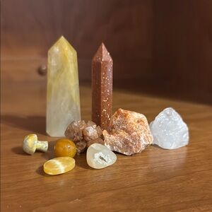 Crystal Home Accent Set - Yellow and Brown